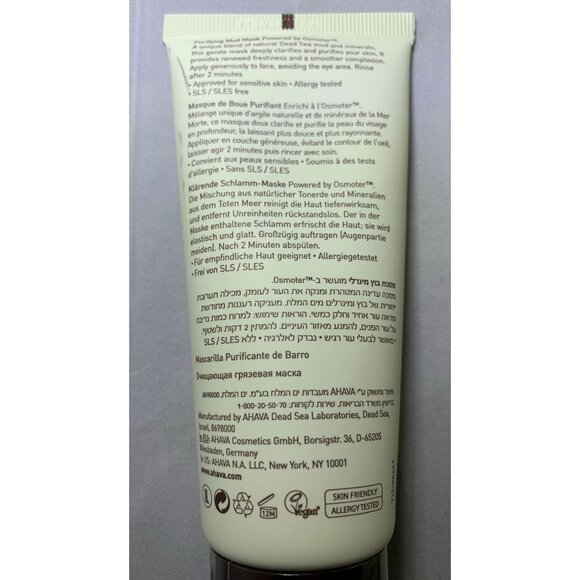 Ahava Time To Clear Purifying Mud Mask 100ml 3.4 fl oz Sensitive Skin Vegan NEW - Picture 4 of 10